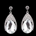 thumbnail image 4 of Pendientes de de dama de piedras en apariencia de triángulo Pendientes colgantes de gota de lágrima de de Blanco jinwen Pendientes vintage, 4 of 5