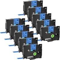 GREENCYCLE 10PK Compatible for Brother P-touch Black on Blue 12mm TZ TZe TZe-531 TZ-531 TZe531 TZ531 Laminated Label Tape use in PT-2030 PT-1010 Label Maker