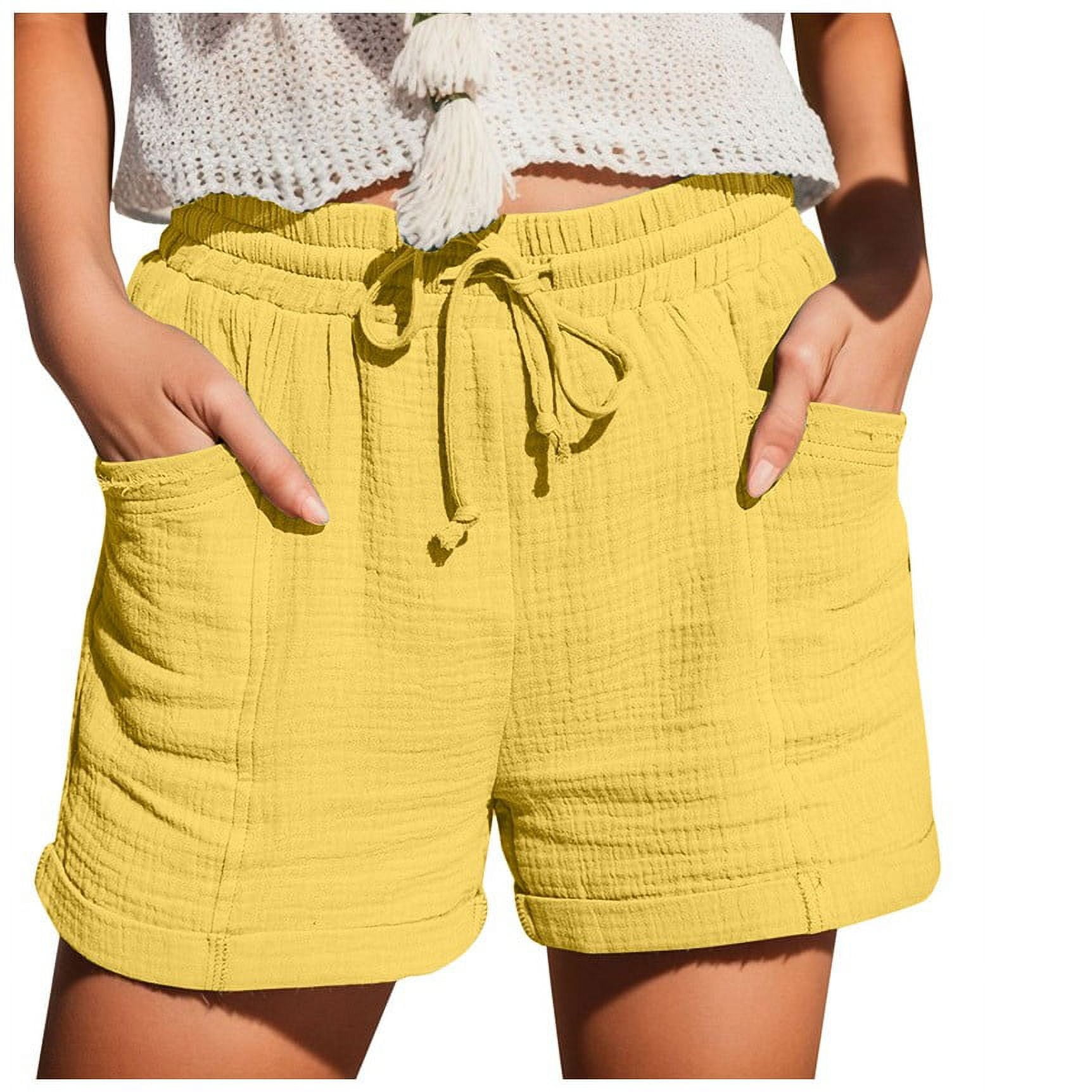 Women's Shorts Casual Bermuda Drawstring Solid Color Straight Leg