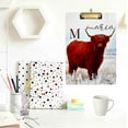thumbnail image 4 of FMSHPON Highland Cow Clipboard Hardboard Wood Nursing Clip Board and Pull for Standard A4 Letter 13x9 inches, 4 of 7