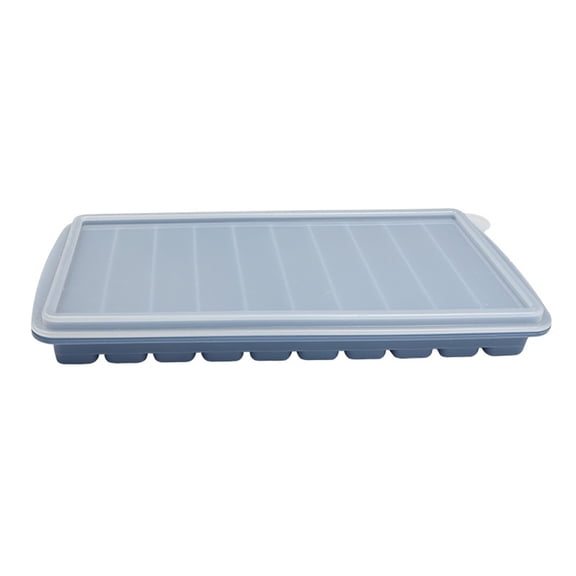 Hvmvliv Ice Trays 10-Compartments Rectangle-Shape Food Grade Silicone Ice Cubes Trays Flexible Base for Easy Release Ice for Chilling Drinks Freezers Whiskey and Cocktails Blue