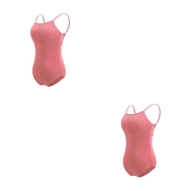 Minnieouse Traje de baile Leotardo de ballet Traje de baile Elástico Transpirable Atractivo Accesorios para mujer Entrepierna cerrada Rosa S marrón rosa S 2piezas
