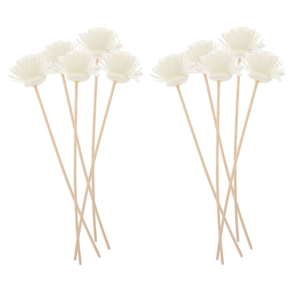 Healifty 10pcs Bathroom Fragrance Diffuser Rattan Sticks White