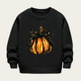 thumbnail image 3 of WERYOUNG Girls Boys Hoodies Cartoon Pumpkin Printed Long Sleeve Round Neck Pullover Hoodless Halloween Sweatshirt Toddler Classic Outdoor Play Hoodie,Black,3-4 Years, 3 of 3