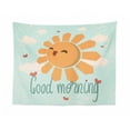 thumbnail image 1 of Saying Tapestry, Pastel Inspirational Lettering with Doodle Letters and Bunny, Fabric Wall Hanging Decor for Bedroom Living Room Dorm, 2 Sizes, Coconut and Multicolor, by Ambesonne, 1 of 1