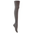 thumbnail image 3 of Lian LifeStyle Big Girl's Women's 3 Pairs Fashion Thigh High Cotton Socks JMYP1025 Size L/XL(Black, Dark Grey, Beige), 3 of 4