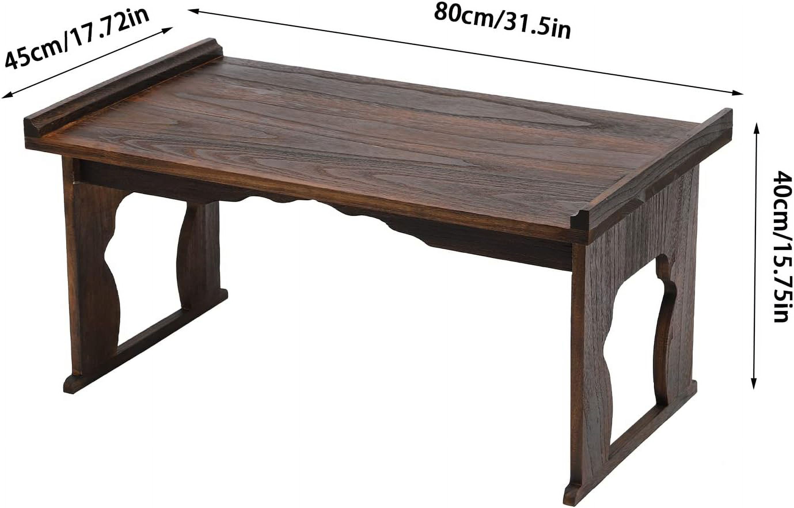 Wood Folding Bed Table Tray Farmhouse Style Bed Laptop Desk with Foldable Legs Rustic Wooden Floor Table Portable Serving Tray for Home Eating Breakfast Tea & Coffee 31.5" x 17.72" x 15.75",