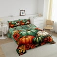 thumbnail image 3 of YST Ensemble de Douillette Citrouille de Récolte d'Automne Format Grand Lit, Ensemble de Literie Feuilles d'Érable d'Automne pour Enfants Ados Adultes, Courtepointe de l'Action de Grâce Rustique Style Ferme Porte de Grange Verte Douillette en Duvet avec 2 Taies d'Oreiller, 3 of 6