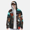 thumbnail image 2 of Vsdgher Sweat à Capuche Imprimé Robot Colibri Futuriste pour Hommes Femmes, Manches Longues Protection Solaire Pêche pour Course Natation-3TG, 2 of 7