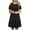 Black dresses for women 2023, variant on Usmixi Dresses for Women Casual Elastic Waist Ruffle Swing Cold Shoulder Short Dresses Round Neck Short Sleeve Solid Summer Mini Formal Dress Blue m