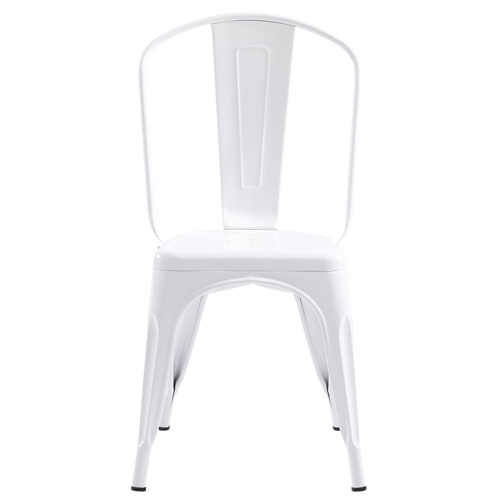 Kepooman Dining Chairs, Set of 4, Industrial Stacking Lounge Bar Chair for Living Room, White Kepooman Dining Chairs, Set of 4, Industrial Stacking Lounge Bar Chair for Living Room, White