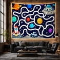 thumbnail image 6 of Rocket and Rover in Starry Space Maze, Playful Illustration for Astronomy Fans, Cosmic Home Decor, Birthday Gift, Tapestry Wall Hanging for Bedroom and Gaming Room, 6 of 7