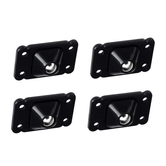 Mini ruedas giratorias autoadhesivas con polea para cubos de basura Negro