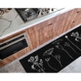 thumbnail image 4 of Wool Effect Wildflowers Kitchen Runner Rug 48 x 20 Inches Black Gray, 4 of 5
