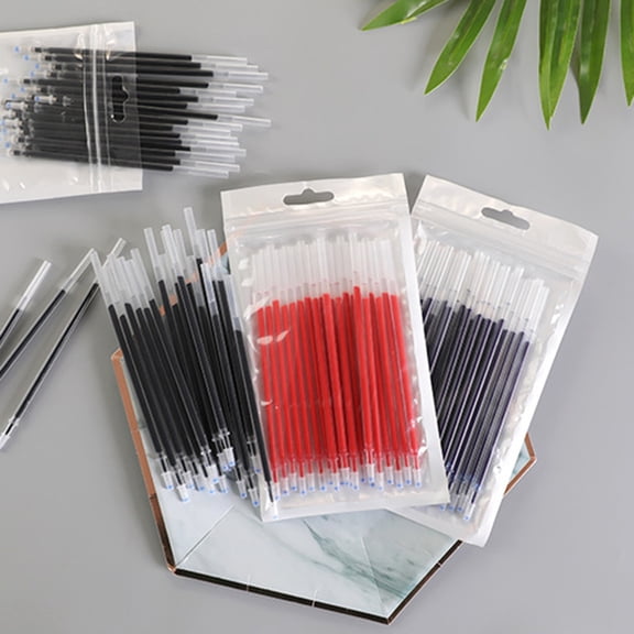 Gel Ink Pen Refills Rods,Replacement Ballpoint Ink Pen Refills,0.38/0.5 mm Ultra Fine Quick-Drying Gelpen Ballpoint for Finance Marker Pens Office Exam Supplies,Writing Drawing Stationery(Red2)