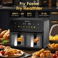 thumbnail image 6 of Plum Chef 11-Quart Dual Basket Air Fryer, 2 Independent Cooking Zones with Smart Finish, 1700W 7-in-1 Combo, Black, 6 of 8