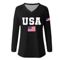 thumbnail image 5 of LEKODE USA Shirt for Women American Flag T-Shirts 1776 4th of July Patriotic Long Sleeve Tops Black L, 5 of 5