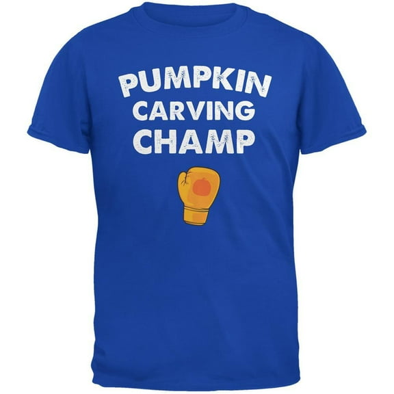 Halloween Men's Pumpkin Carving Champ Royal Short Sleeve Graphic Tee