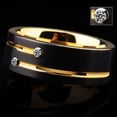 thumbnail image 3 of Anillo de acero inoxidable negro Sunnimix con incrustaciones, 3 of 8