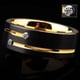 thumbnail image 2 of mm de ancho Anillos de metal cepillado con incrustaciones 12 Sunnimix anillo de acero inoxidable negro, 2 of 8