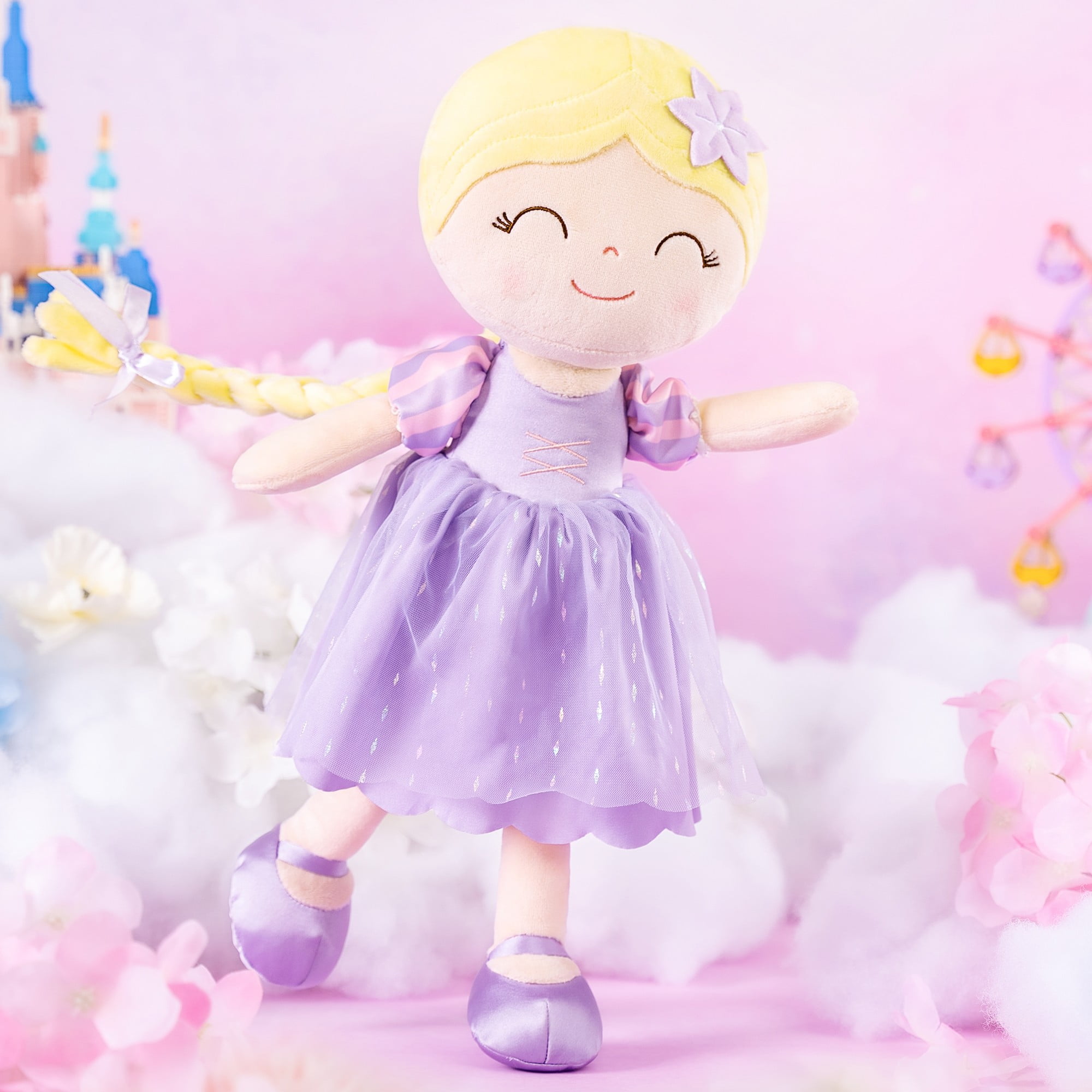 Gloveleya Girl Gifts Plush Baby Doll Princess Dolls Soft Girls Toy Rapun 16 inches