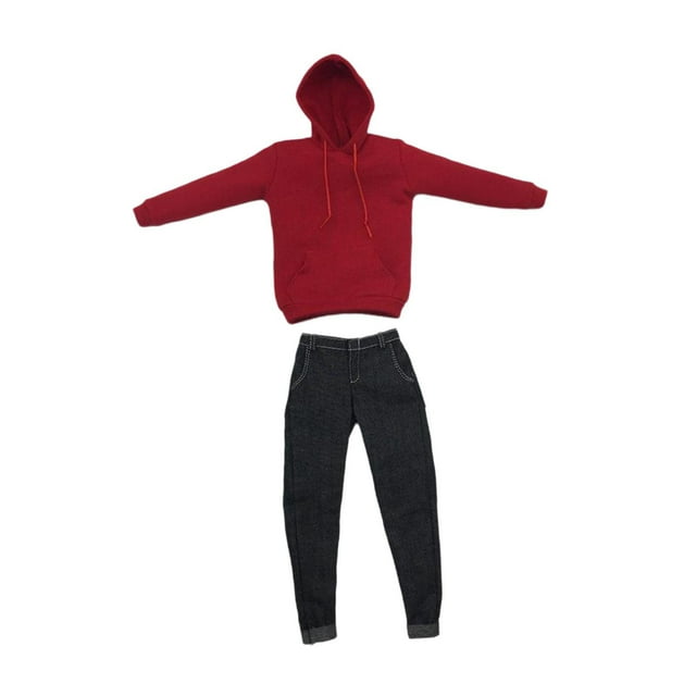 Figuras de hombre a escala 1/6, sudaderas y pantalones, ropa para muñecas, disfraz, Sudadera con capucha y pantalones para vestir de 12 ", accesorios