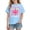 Blue, variant on Riecok 100th Day of School Shirts Boys Girls Crewneck Celebration Tees Funny Colorful Printed Short Sleeve Tops