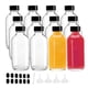 thumbnail image 1 of BPFY Paquete de 12 botellas de vidrio transparente de 4 oz con tapas, embudo, etiquetas de tiza, bolígrafo, botella de extracto de vainilla, botellas Boston para poción, jugo, chupitos de jengibre, ch, 1 of 5