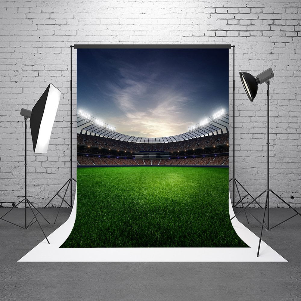 GreenDecor Polyster 5X7ft Retro Baseball Field Backgrounds for Parties