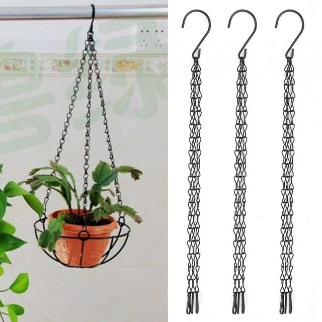 Iron Material Black Hanging Chain, Durable Iron Material, Iron Hanging Chain, Potted Plants For Flower Pot Flower Basket Birdcage