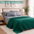 thumbnail image 6 of FAITH, HOPE, LOVE HOME DÉCOR Striata Ribbed Corduroy Blanket Queen size Ultra-Soft Plush Bed Blanket (90" x 90") - Green, 6 of 9