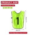 thumbnail image 2 of Uxcell Soccer Training Vest, Team Sports Pinnies Reversible Numbered Jerseys Fluorescent Green 18 in, 2 of 7