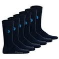 thumbnail image 1 of U.S. POLO ASSN. Calcetines de hombre, paquete de 6 - calcetines business, logotipo, mezcla de algodón Azul Marino 43-46, 1 of 3