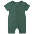 thumbnail image 4 of WIBACKER Baby Boys Girls Bamboo Viscose Romper, 2 Way Zipper Short Sleeve Jumpsuits, Sleep and Play 0-24 Months, 4 of 4