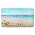 thumbnail image 4 of Beach Flannel Non Slip Mat Rug,Summer Blue Sea Bathroom Rugs,Tropical Ocean Bath Mat for Bathroom,Shell Starfish Bathroom Kitchen Door Mat,17X29in, 4 of 6
