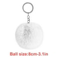 thumbnail image 3 of Linyer Fuzzy Ball Keychain Supple Comfortable Lovely Key Rings Adorable Practical Key Chains Women for Children Adults Elderly Students White 8cm, 3 of 6
