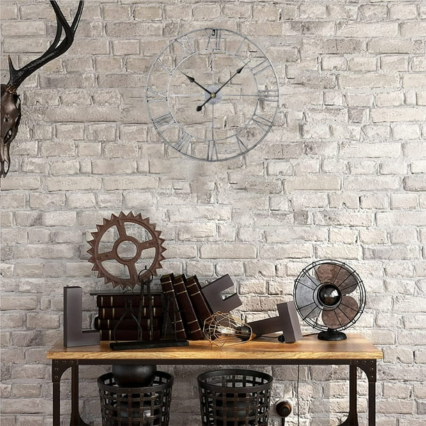 Reloj grande de pared numeros romanos sale