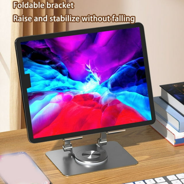 facefd Tablet Holder Solid Color Replacement Nonslip Universal Heats Dissipation 360 Degree Foldable Aluminium Alloy Bracket Silver