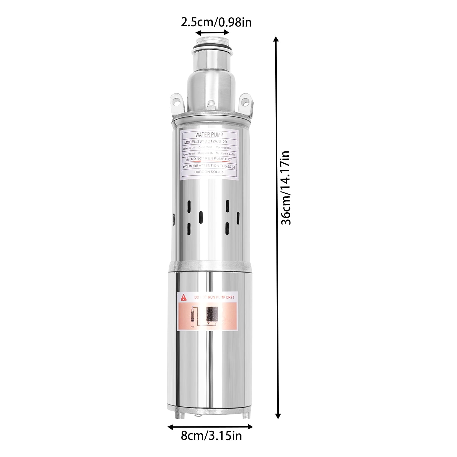 180W Stainless Steel Deep Well Submersible Pump, Stainless Steel Water Pump, Submersible High Pressure Water Well Pump