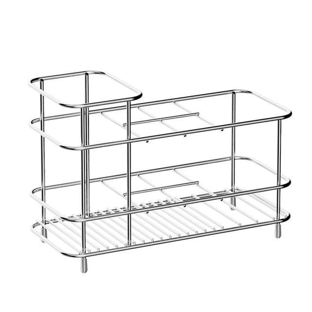 Soporte de acero inoxidable para cepillos de dientes, soporte para pasta de dientes de baño con drenaje rápido, organizador de encimera para accesorios de baño