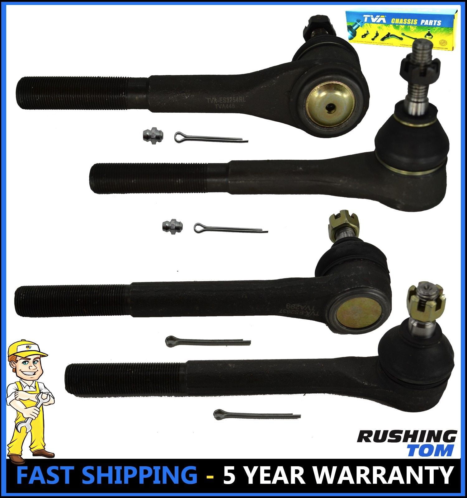 4Pc Front Inner & Outer Tie Rod Kit for Chevrolet Astro GMC Safari Van