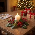 thumbnail image 4 of YiFudd Christmas Candlestick Wreath, Green Decor for Candle Centerpieces, 1 Pack, Suitable for Holiday & Everyday Use, 4 of 6