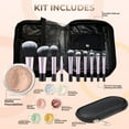 thumbnail image 2 of 15 pc STARTER KIT w/BRUSHES & CASE (LIGHT TAN) Mineral Makeup Foundation Blush Bronzer Illuminating Veil Set Bare Skin Matte Powder, 2 of 6