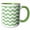 Green/White, variant on 3drose, Sage Green and White Chevron Zig Zags Pattern - Light Pastel Zigzags, 15oz Two-tone Green Mug