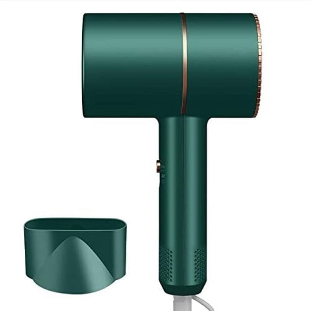 Secador de pelo Secador de pelo aniónico de aire de refrigeración y calefacción para el hogar para el cuidado del cabello en viajes en casa Mini secador de pelo portátil (verde)
