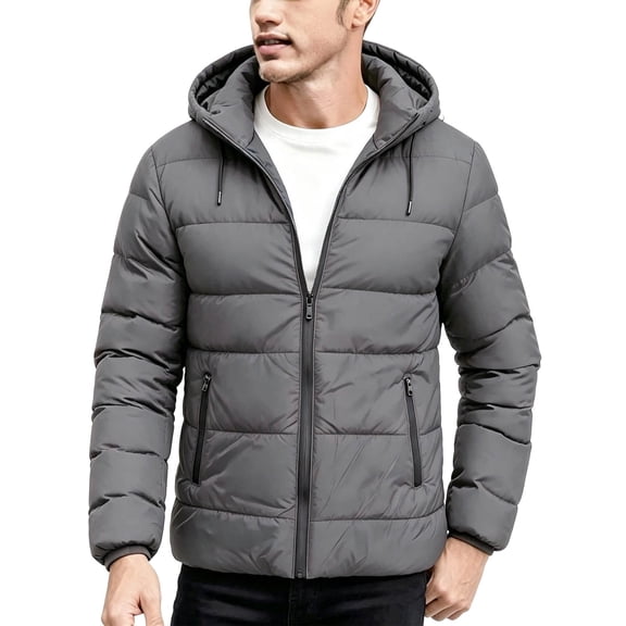 Jackets for Men, Puffer Jacket Men Heavyweight Warm Winter Coats Windproof Thermal Insulated Jackets Thick Down Outwear with Pockets