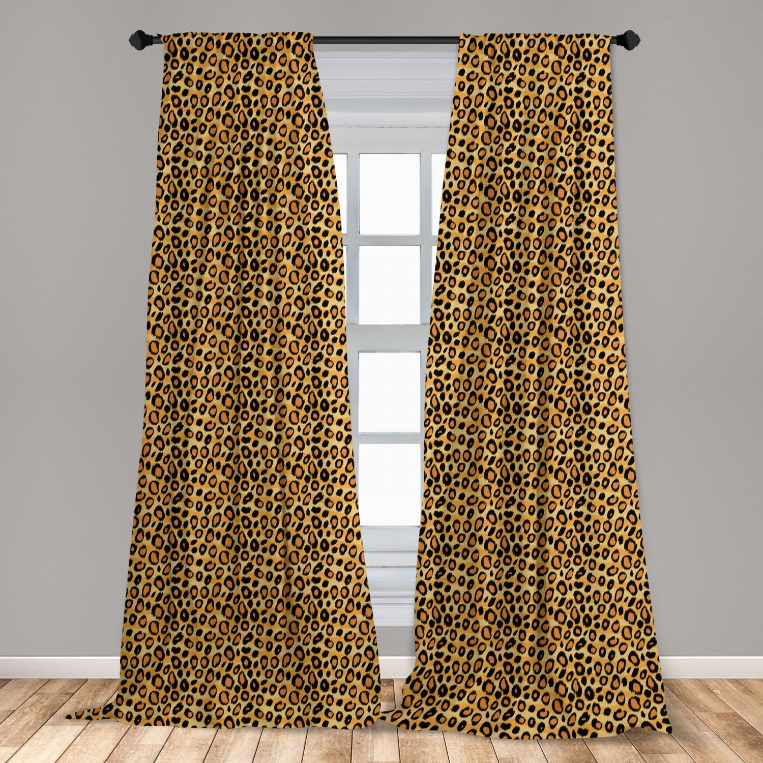 Assorted Sizes Exotic Tiger & Zebra Printed Sheer Voile Safari Window Curtains 