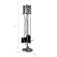 thumbnail image 7 of Best Choice Products 5-Piece Fireplace and Firepit Iron Tool Set w/ Tongs, Poker, Broom, Shovel, Stand - Pewter, 7 of 7