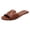 Brown, variant on Women's Flat Sandals Leather Comfortable Fashion Dressy Slides Ladies Open Toe Slip on Casual Summer Beach Slippers Size 6-10 Black