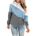 thumbnail image 4 of BangWanChi Trendy Queen Hoodie Half zip Women's Casual Color-Matching Long-Sleeved Pocket Hoodie, 4 of 5